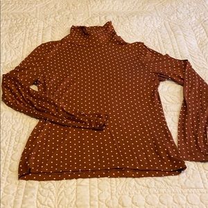 H&M Rust Polka Dot Turtleneck